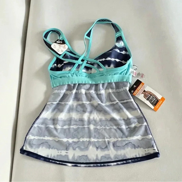 Zeroxposur Cross Back Strap Tankini Swimsuit Navy Blue Tie-Dye Size XS (6) - Picture 11 of 12
